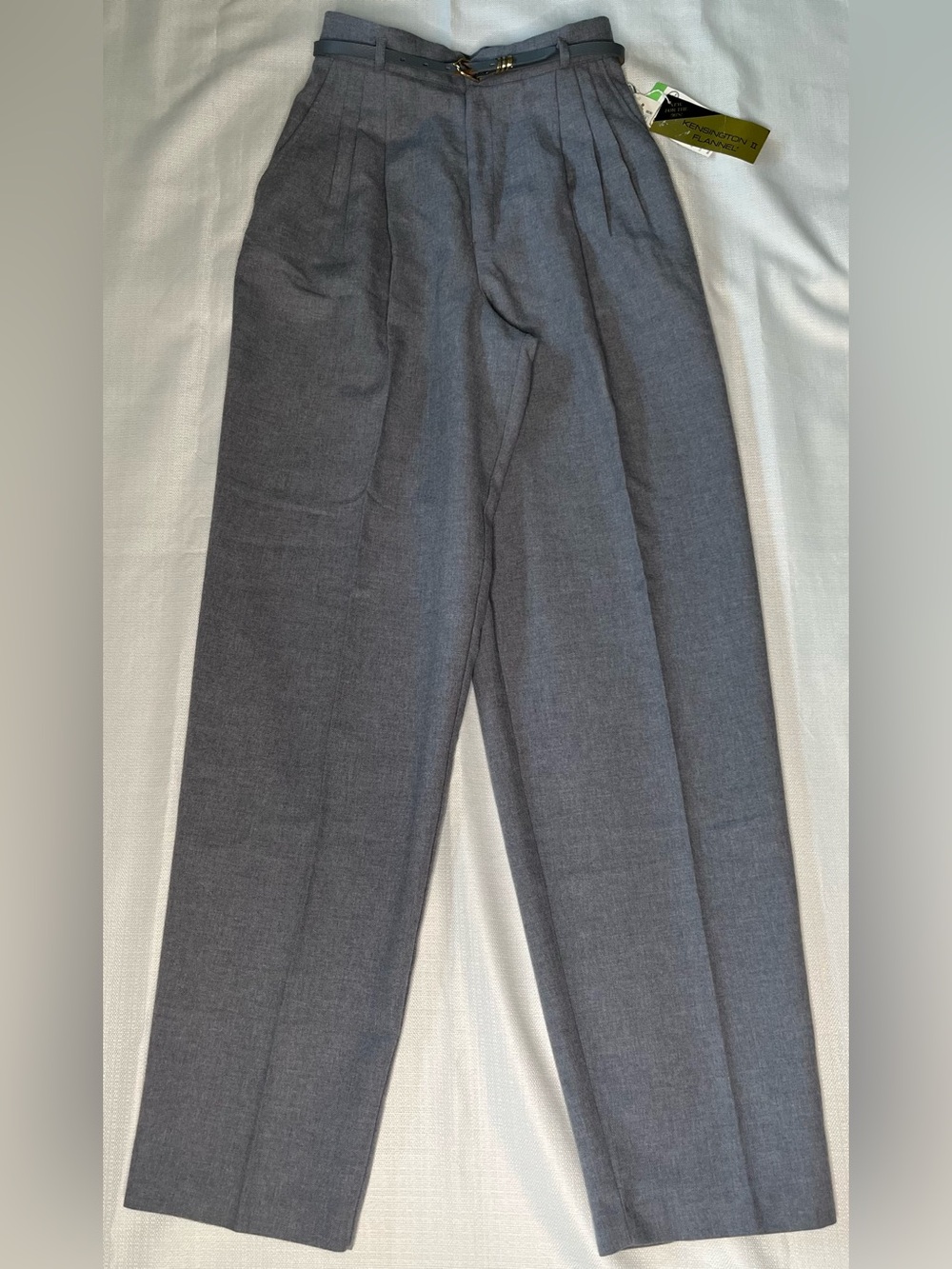 Vintage Daily Habit Gray Pleated High Rise Trousers Old Money Tailored Pants